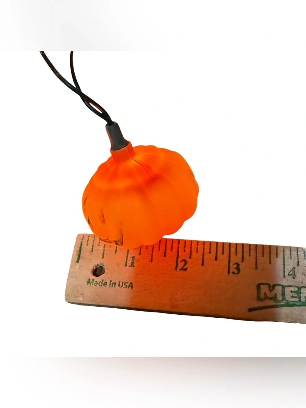 Vintage Blow Mold String Of 10 Halloween Jack O Lantern Pumpkin Lights - Tested